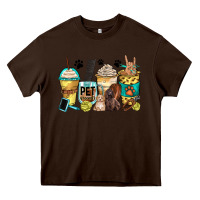 Chocolate Brown pet groomer coffee cups Heavy Core Tee - Zillion Design Studio