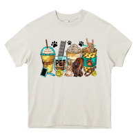 Cream pet groomer coffee cups Heavy Core Tee - Zillion Design Studio