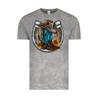 Cloud Rock western horseshoe boots hat rope sunflower Vintage Tee - AdoDesignShop