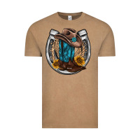 Vintage Coffee western horseshoe boots hat rope sunflower Vintage Tee - AdoDesignShop