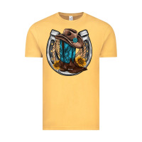 Vintage Mustard western horseshoe boots hat rope sunflower Vintage Tee - AdoDesignShop
