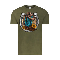 Vintage Olive western horseshoe boots hat rope sunflower Vintage Tee - AdoDesignShop