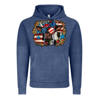 Vintage Denim 4th of july cow Vintage Hoodie - Jasminsmagicworld