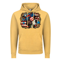Vintage Mustard 4th of july cow Vintage Hoodie - Jasminsmagicworld