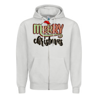 Dove Grey merry christmas Zipper Hoodie - MaliasSmallBusiness