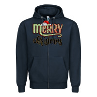 Navy merry christmas Zipper Hoodie - MaliasSmallBusiness