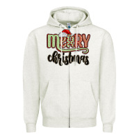 Oatmeal Heather merry christmas Zipper Hoodie - MaliasSmallBusiness