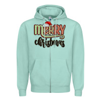 Seafoam merry christmas Zipper Hoodie - MaliasSmallBusiness