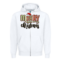 White merry christmas Zipper Hoodie - MaliasSmallBusiness