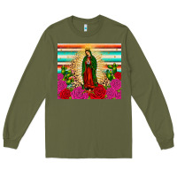 Army Green our lady of guadalupe cactus leopard Long Sleeve Tee - JahusDesignShop