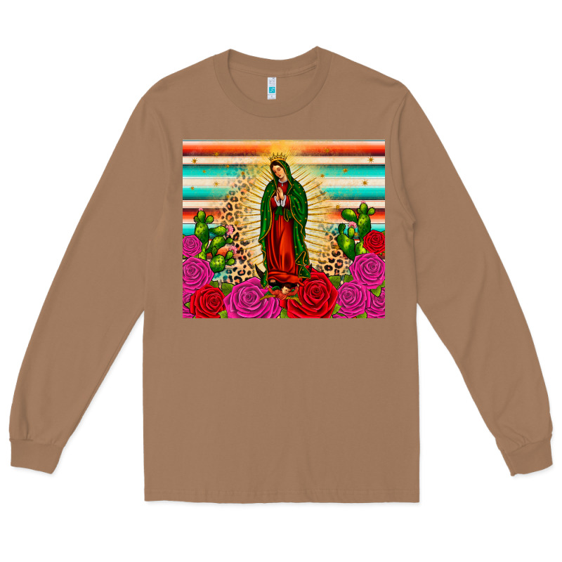 Our Lady Of Guadalupe Cactus Leopard Long Sleeve Tee by JahusDesignShop | Teevron