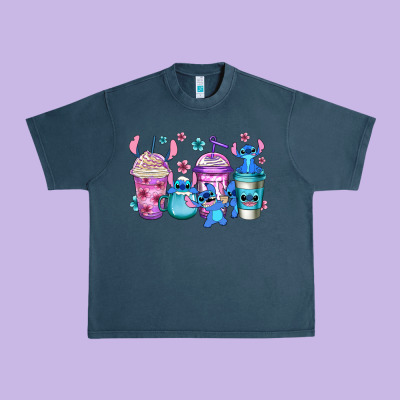 Stitch Coffee Urban Heavy Tee Designed By Jasminsmagicworld