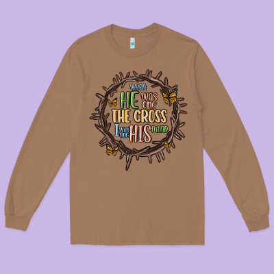 When He Was One The Cross I Was One His Mind Long Sleeve Tee Designed By Maliassmallbusiness