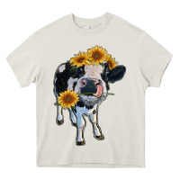 Cream heifer cow Heavy Core Tee - RanaPortraitStore