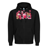 Black pink gingerbread coffee Zipper Hoodie - MaliasSmallBusiness
