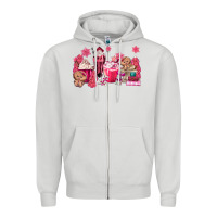 Dove Grey pink gingerbread coffee Zipper Hoodie - MaliasSmallBusiness