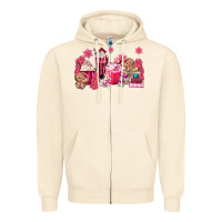 Sandshell pink gingerbread coffee Zipper Hoodie - MaliasSmallBusiness