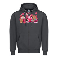 Smoke pink gingerbread coffee Zipper Hoodie - MaliasSmallBusiness