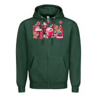 Sports Green pink gingerbread coffee Zipper Hoodie - MaliasSmallBusiness