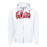 White pink gingerbread coffee Zipper Hoodie - MaliasSmallBusiness