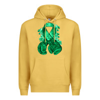 Antique Gold Emerald green ribbon Liver Cancer boxing gloves Premium Hoodie - NancyCooperArtShop