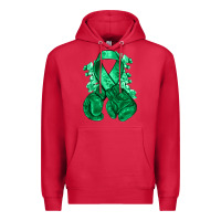 Cardinal Emerald green ribbon Liver Cancer boxing gloves Premium Hoodie - NancyCooperArtShop