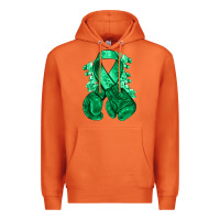 Carrot Emerald green ribbon Liver Cancer boxing gloves Premium Hoodie - NancyCooperArtShop