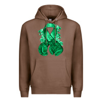 Chestnut Emerald green ribbon Liver Cancer boxing gloves Premium Hoodie - NancyCooperArtShop
