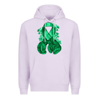 Lilac Emerald green ribbon Liver Cancer boxing gloves Premium Hoodie - NancyCooperArtShop