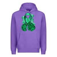 Purple Emerald green ribbon Liver Cancer boxing gloves Premium Hoodie - NancyCooperArtShop