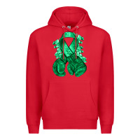Red Emerald green ribbon Liver Cancer boxing gloves Premium Hoodie - NancyCooperArtShop