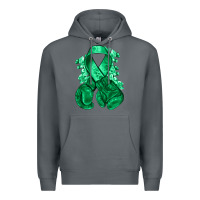 Rock Emerald green ribbon Liver Cancer boxing gloves Premium Hoodie - NancyCooperArtShop