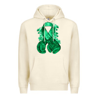 Sandshell Emerald green ribbon Liver Cancer boxing gloves Premium Hoodie - NancyCooperArtShop