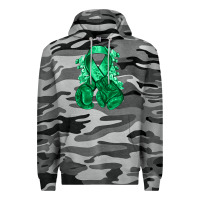 Slate Camo Emerald green ribbon Liver Cancer boxing gloves Premium Hoodie - NancyCooperArtShop