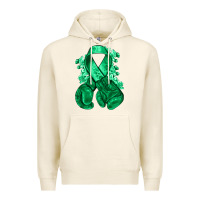 Tofu Emerald green ribbon Liver Cancer boxing gloves Premium Hoodie - NancyCooperArtShop