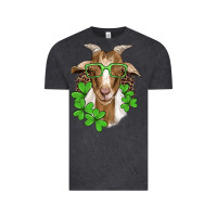 Vintage Black st patricks goat with glasses Vintage Tee - Artiststas