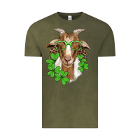 Vintage Olive st patricks goat with glasses Vintage Tee - Artiststas