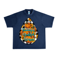 Navy Thankful Grateful Blessed Urban Heavy Tee - LillyAllenDesigns