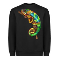 Black Chameleon Lizard Illustrations Heavyweight Sweatshirt - LillyAllenDesigns