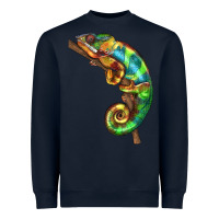 Navy Chameleon Lizard Illustrations Heavyweight Sweatshirt - LillyAllenDesigns