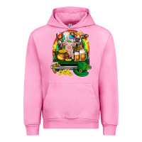 Fuchsia Pink St. Patrick's Day farm animals on truck Urban Hoodie - HowdyJamesFarm