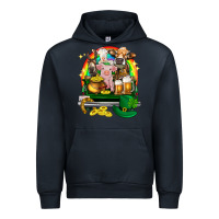Navy St. Patrick's Day farm animals on truck Urban Hoodie - HowdyJamesFarm