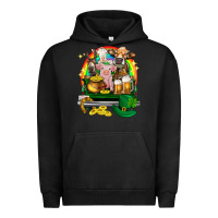 Pigment Black St. Patrick's Day farm animals on truck Urban Hoodie - HowdyJamesFarm