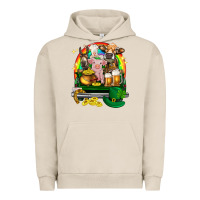 Pigment French Oak St. Patrick's Day farm animals on truck Urban Hoodie - HowdyJamesFarm