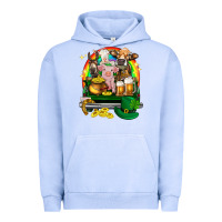 Pigment Grape Ice St. Patrick's Day farm animals on truck Urban Hoodie - HowdyJamesFarm
