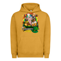 Pigment Peanut Butter St. Patrick's Day farm animals on truck Urban Hoodie - HowdyJamesFarm