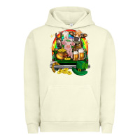 Pigment Pistachio St. Patrick's Day farm animals on truck Urban Hoodie - HowdyJamesFarm
