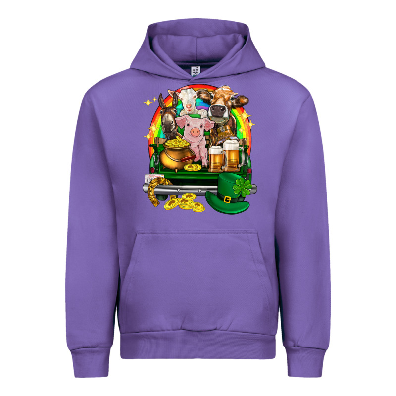 St. Patrick's Day Farm Animals On Truck Urban Hoodie by HowdyJamesFarm | Teevron