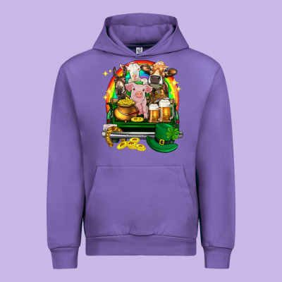 St. Patrick's Day Farm Animals On Truck Urban Hoodie Designed By Howdyjamesfarm