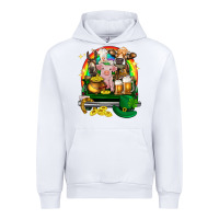 White St. Patrick's Day farm animals on truck Urban Hoodie - HowdyJamesFarm